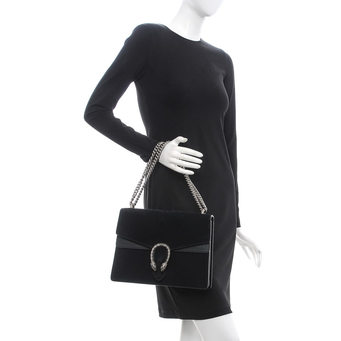 Suede Medium Dionysus Shoulder Bag Black