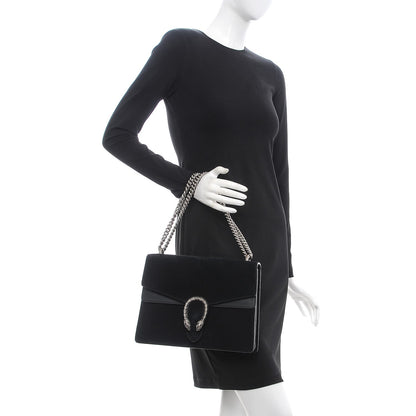 Gucci Suede Medium Dionysus Shoulder Bag Black 2 of 8
