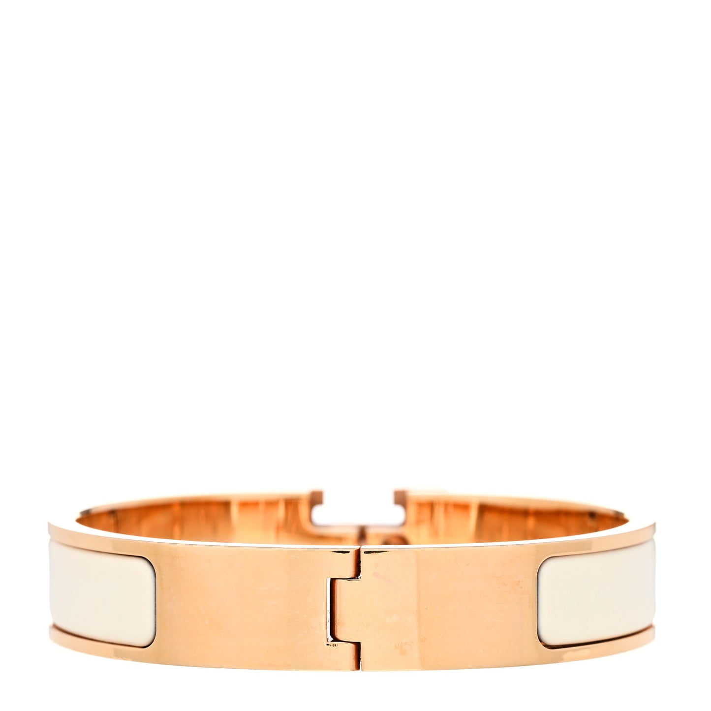 Enamel Narrow Clic Clac H Bracelet GM White