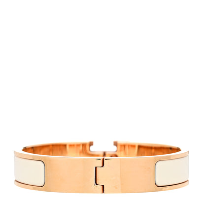 Hermes Enamel Narrow Clic Clac H Bracelet GM White 3 of 7