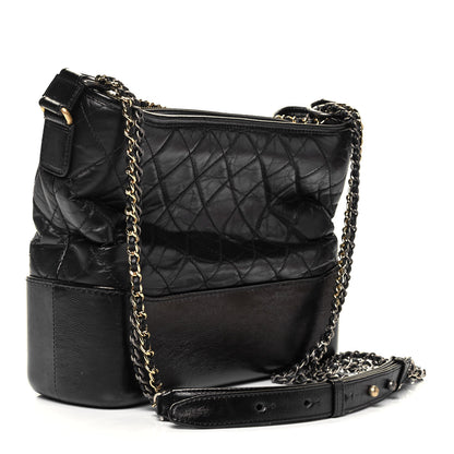 Chanel Aged Calfskin Quilted Medium Gabrielle Hobo Black 3 of 9