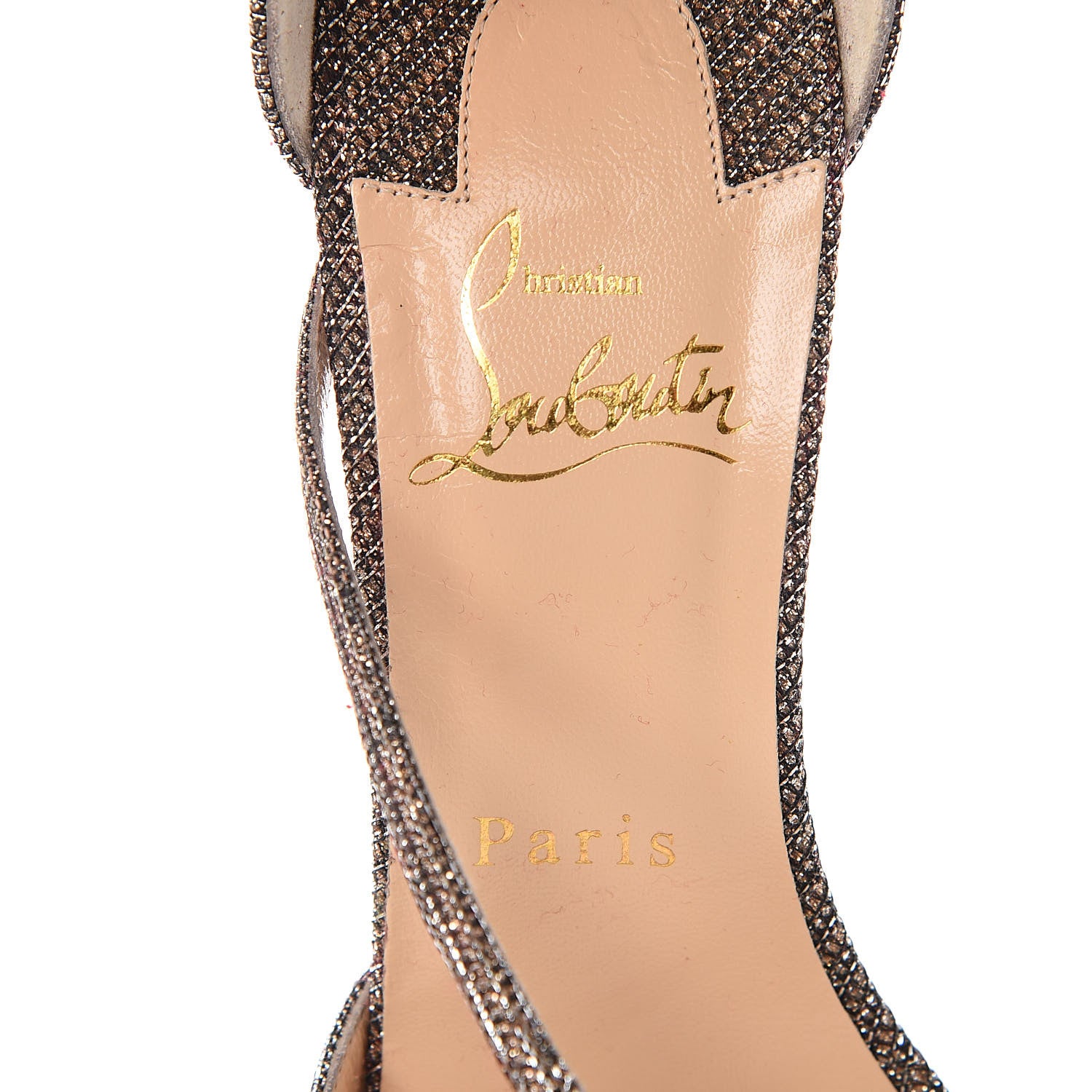 Christian Louboutin Glitter Chain Fliketta 100 Pumps 36.5 Roche 7 of 8