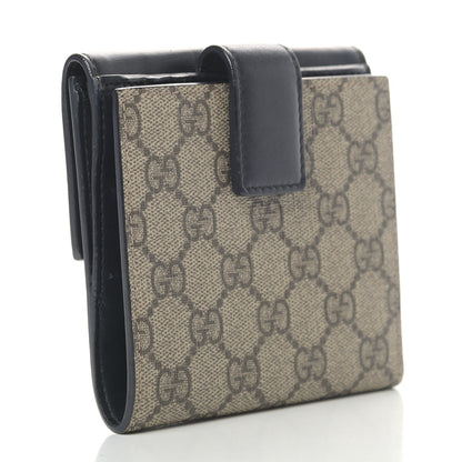 Gucci GG Supreme Monogram French Flap Wallet Black 2 of 6