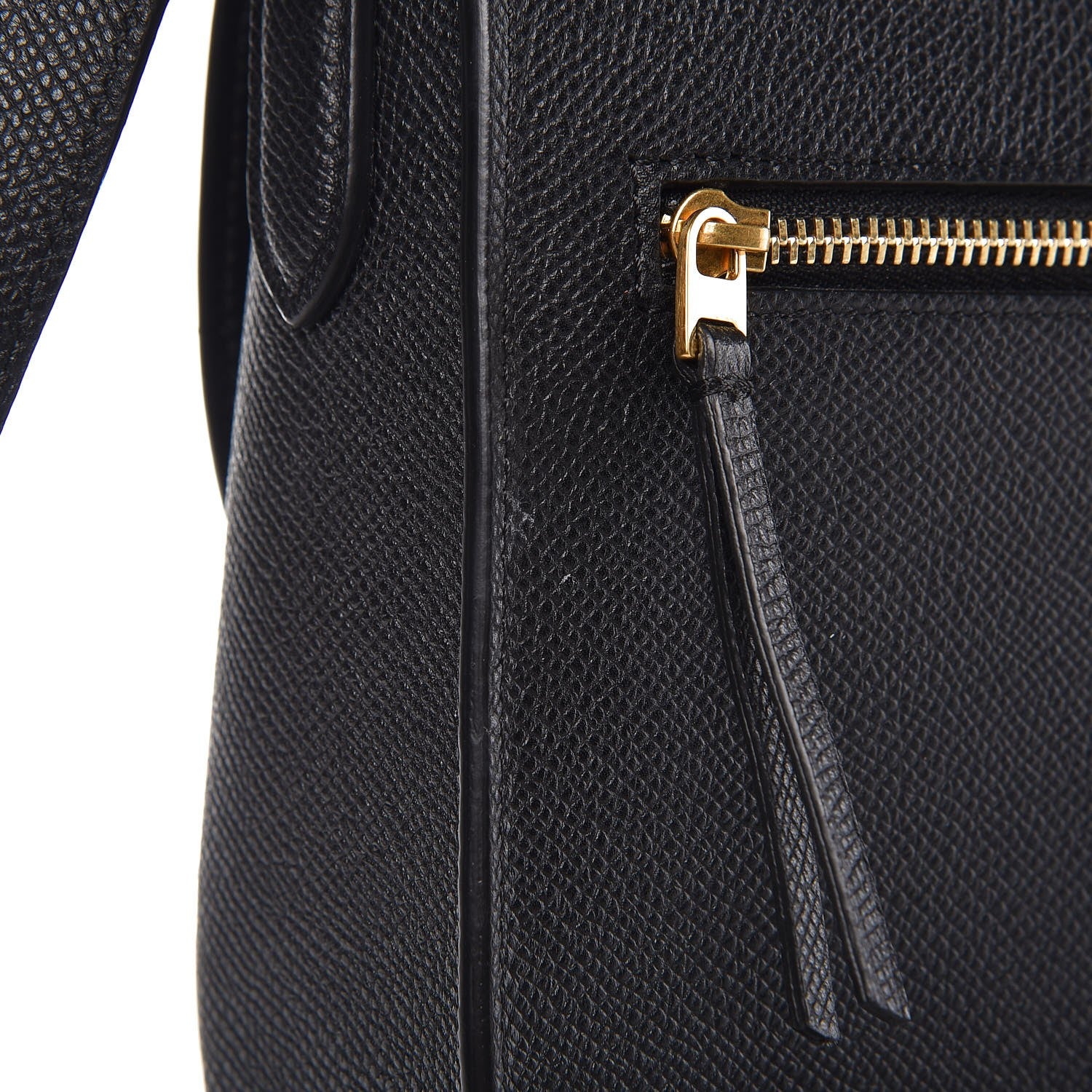 Celine Grained Calfskin Compact Trotteur Black 7 of 9