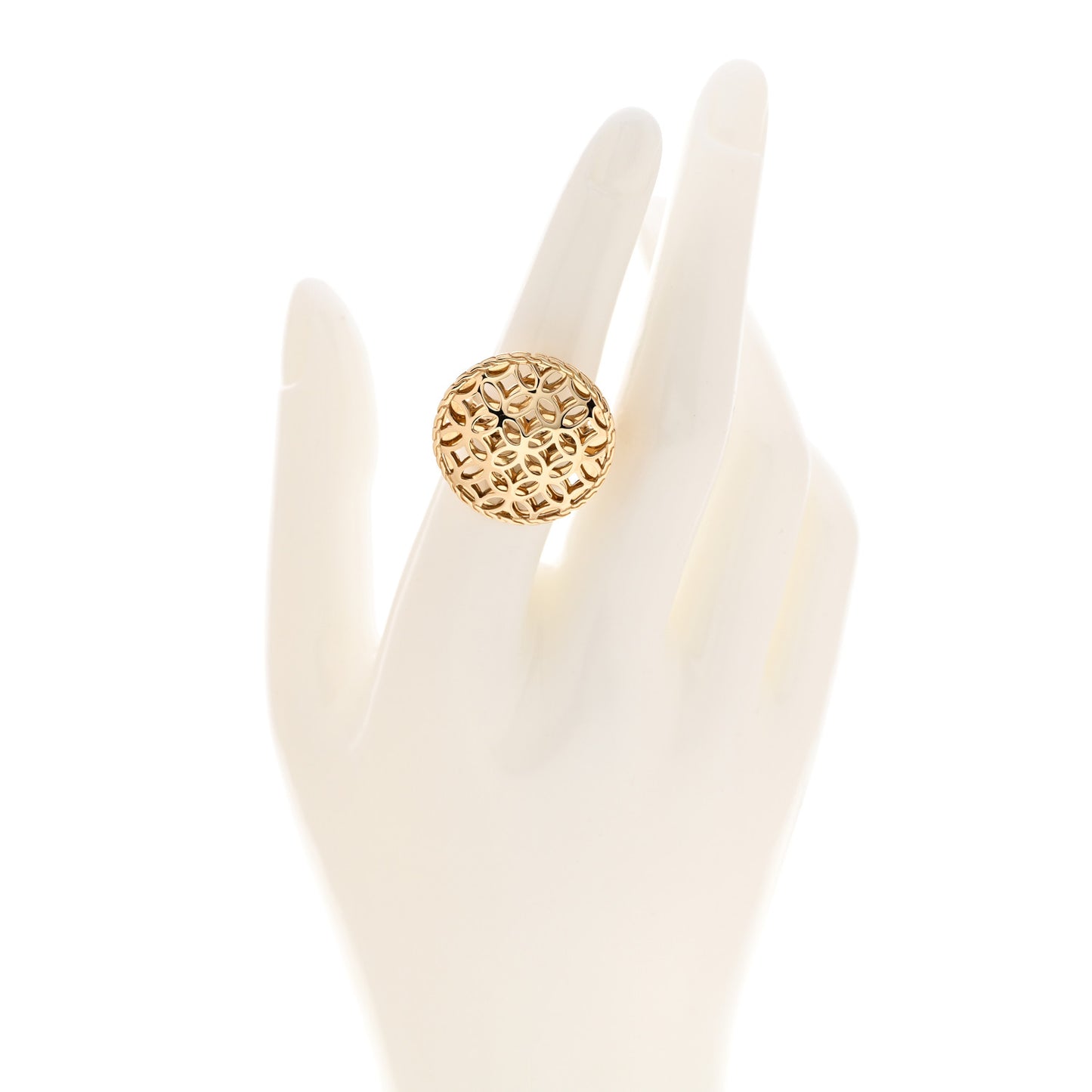 18K Yellow Gold Kawung Cocktail Ring 52 6