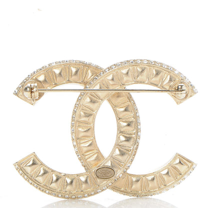 Chanel Baguette Crystal CC Brooch Gold 3 of 5