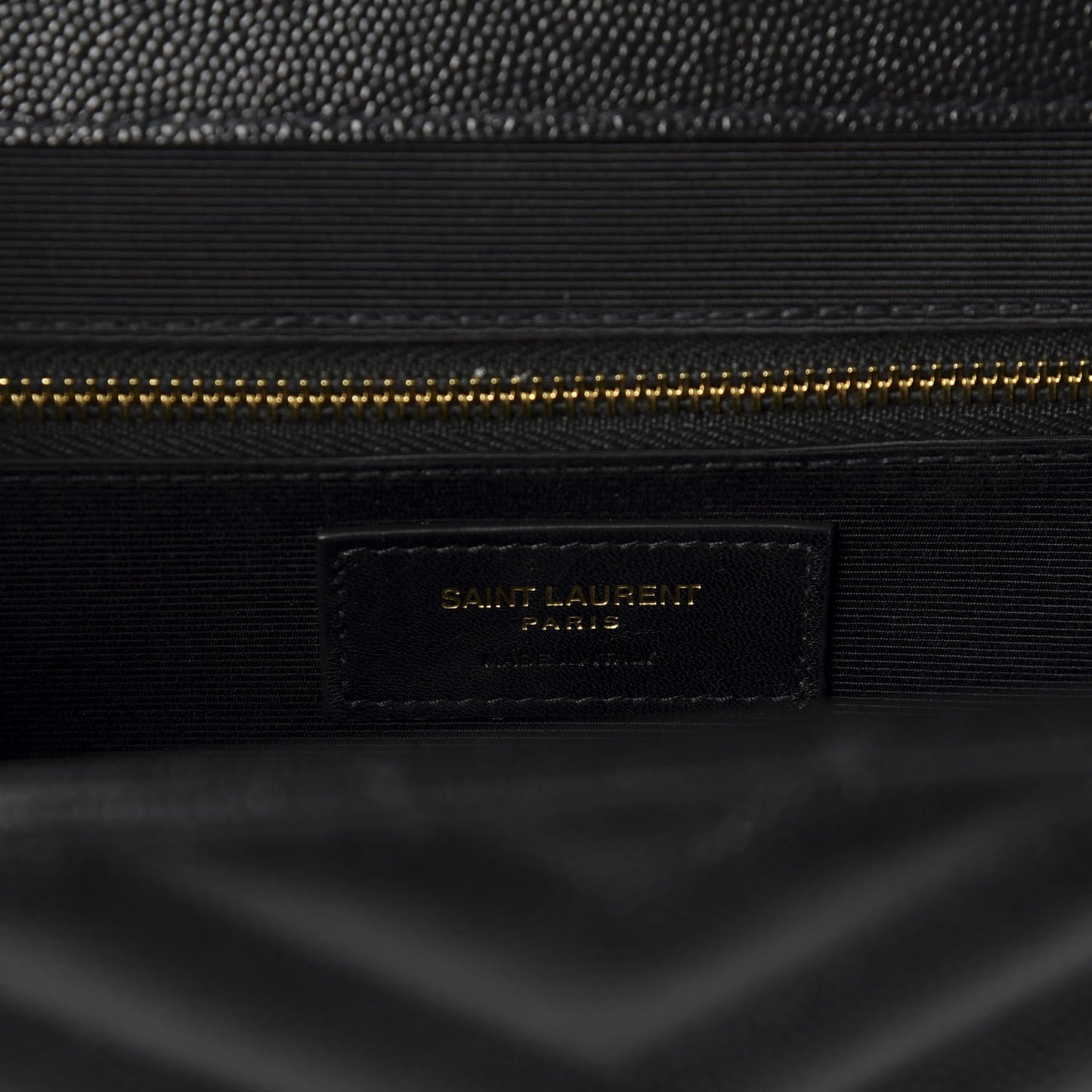 Grain De Poudre Matelasse Chevron Large Monogram Satchel Black