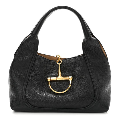 Gucci Grained Calfskin Softbit Medium Shoulder Bag Black 1 of 9