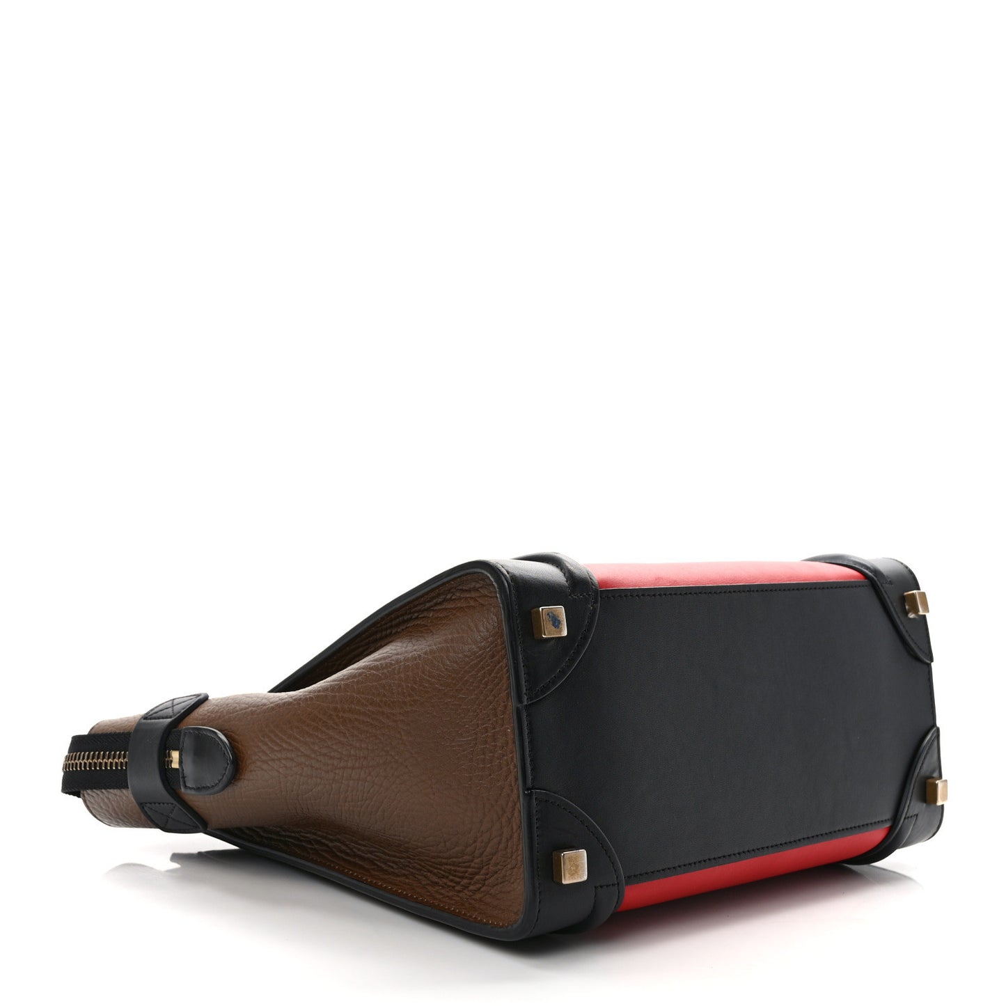 Bullhide Calfskin Micro Tri-Color Luggage Bright Red