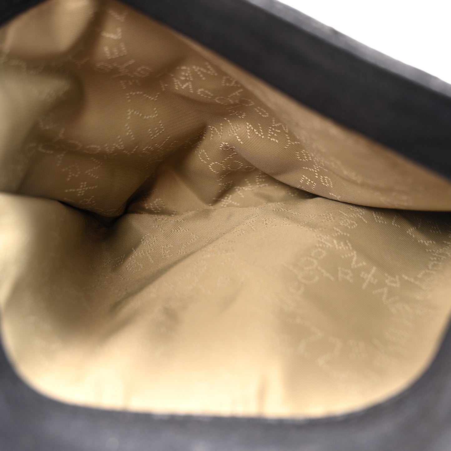 Shaggy Deer Quilted Falabella Fold Over Clutch Black