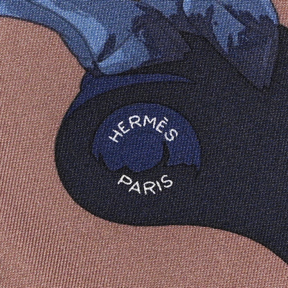 Hermes Silk Hermes Story Scarf 90 Marron Glace Bleu 3 of 4