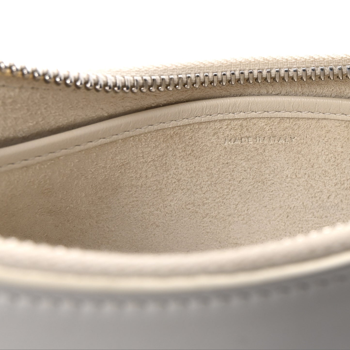 Smooth Calfskin Ava Logo Shoulder Bag White