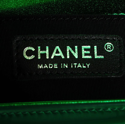 Chanel Metallic Patent Calfskin Quilted Small Boy Flap Green 6 of 7