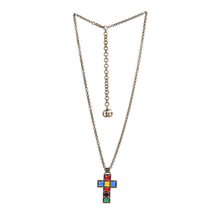 Gucci Metal Enamel Cross Necklace Multicolor 3 of 8
