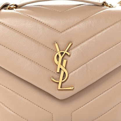 Saint Laurent Calfskin Y Quilted Monogram Small Loulou Chain Satchel Dark Beige 8 of 11