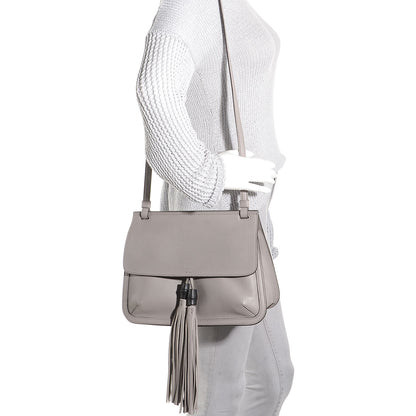 Gucci Cellarius Calfskin Medium Bamboo Daily Flap Shoulder Bag Storm Grey 2 of 8