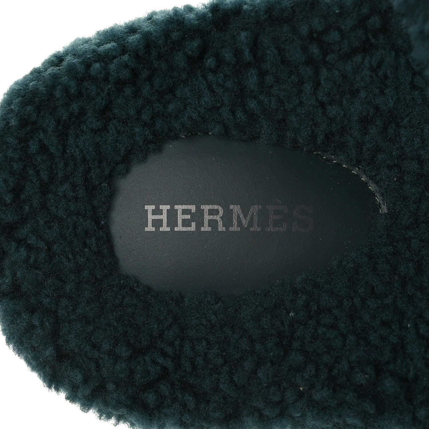 Hermes Woolskin Womens Chypre Sandals 37.5 Vert Anglais 6 of 7