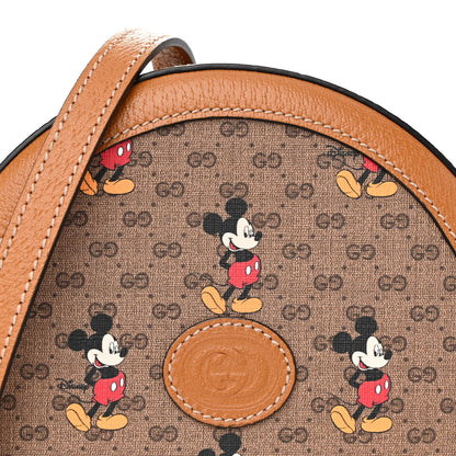 Gucci X DISNEY Mini Vintage GG Supreme Monogram Mickey Mouse Round Shoulder Bag Beige Vintage Sun Oil 9 of 11