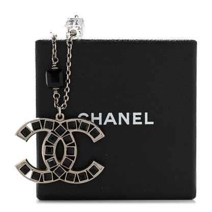 Chanel Ruthenium Baguette Crystal CC Necklace Black 7 of 7