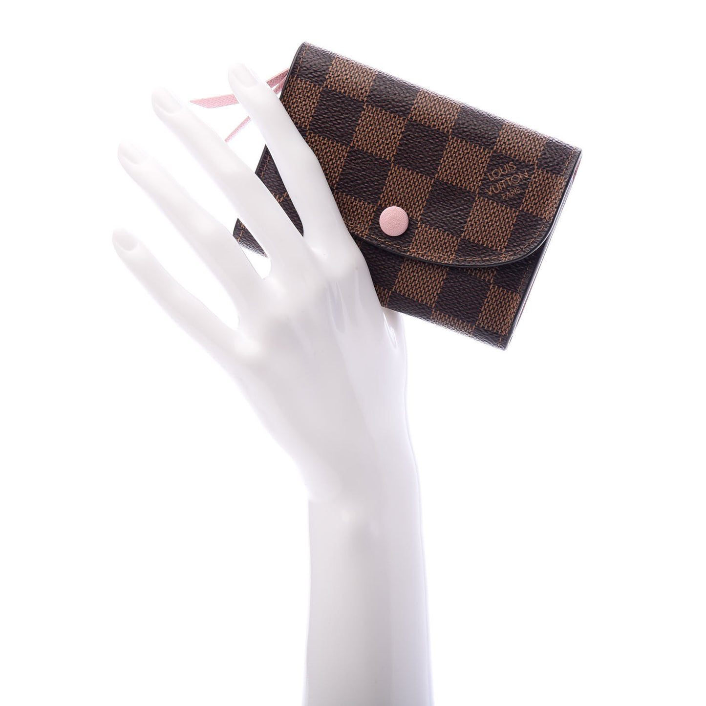 Damier Ebene Rosalie Coin Purse Rose Ballerine