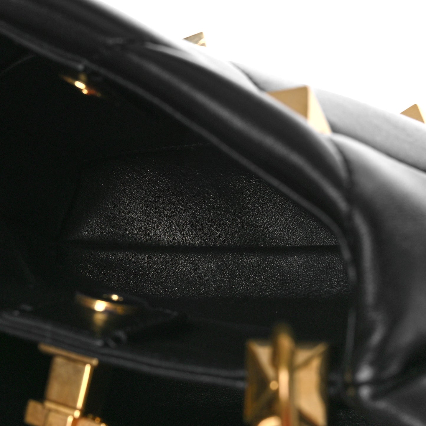 Nappa Small Roman Stud The Handle Bag Black