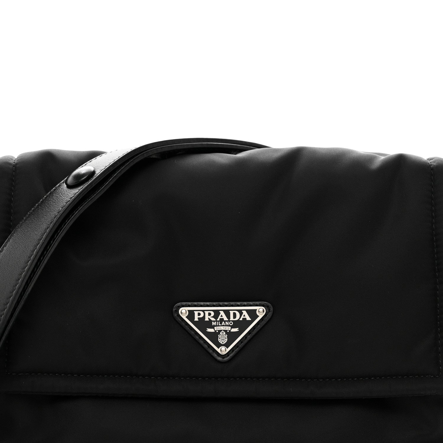 Prada Re-Nylon Vitello Padded Small Flap Shoulder Bag Black 5 of 11