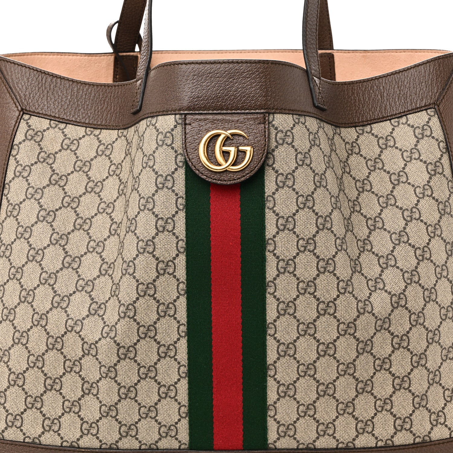Gucci GG Supreme Monogram Web Ophidia Tote Brown 9 of 11