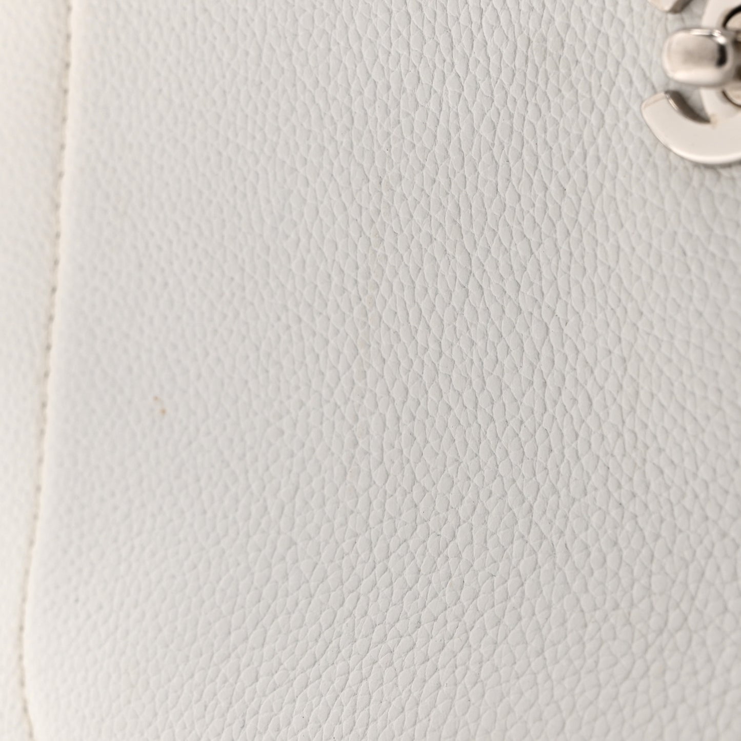 Grained Calfskin Small Neo Executive Shopper Tote White