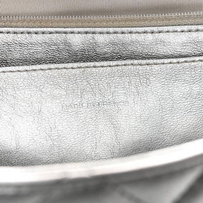 Chanel Metallic Lambskin Quilted Maxi Single Flap Silver 6 of 14