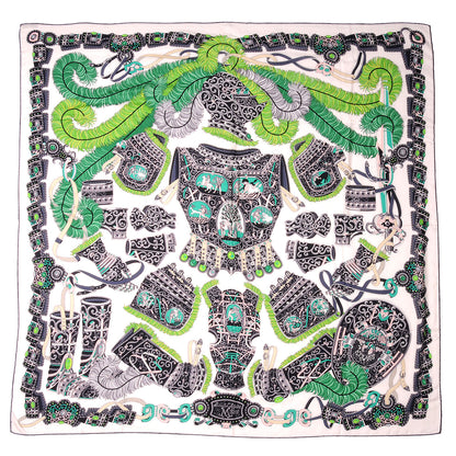 Hermes Cashmere Silk Sous L Egide de Mars Scarf Shawl 140 2 of 5