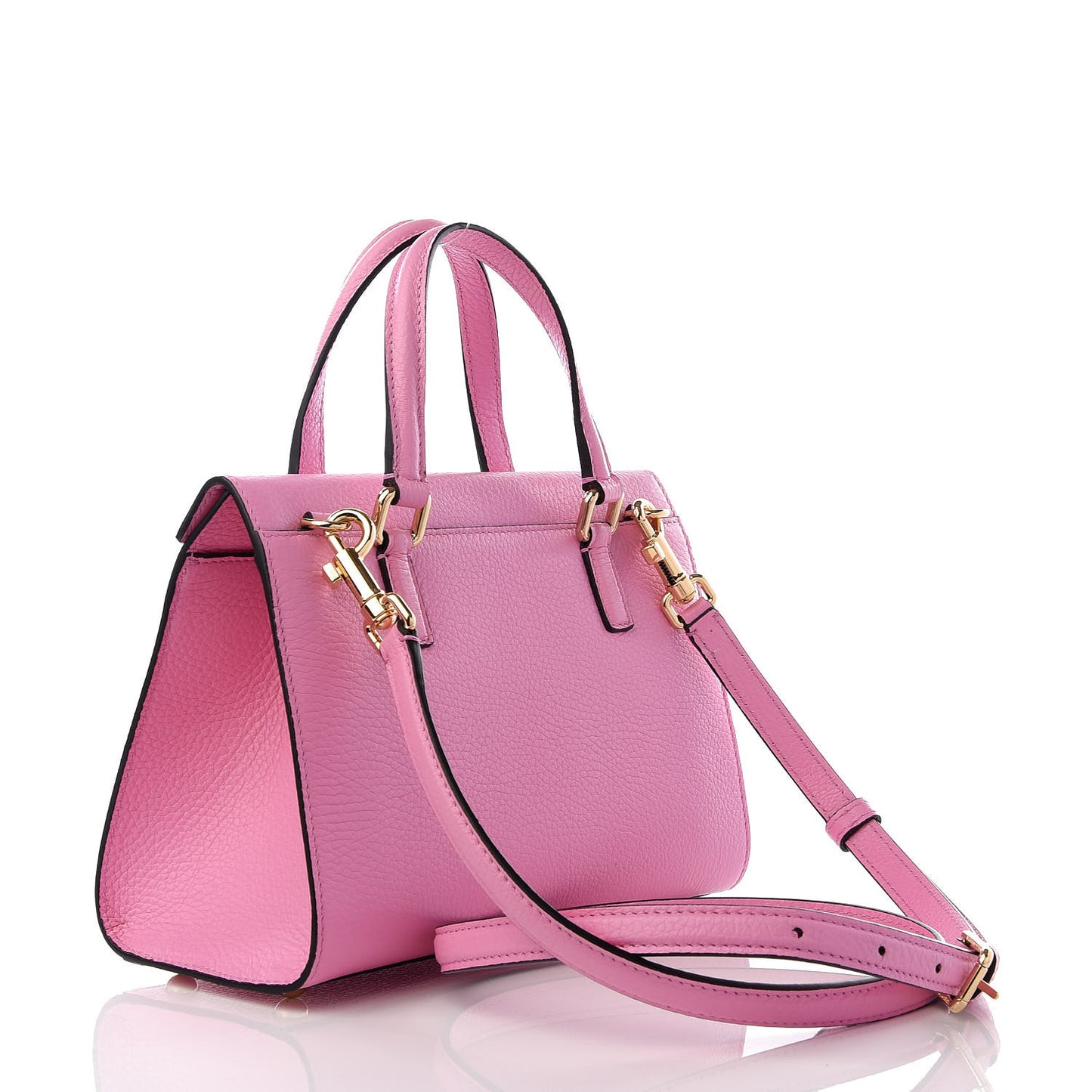 Calfskin Miss Bonita Top Handle Satchel Rosa Chiaro