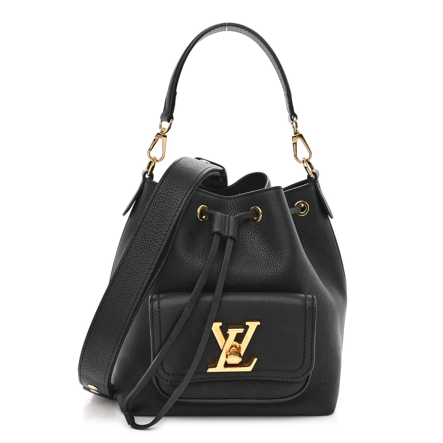 Louis Vuitton Calfskin Lockme Bucket MM Black 1 of 9