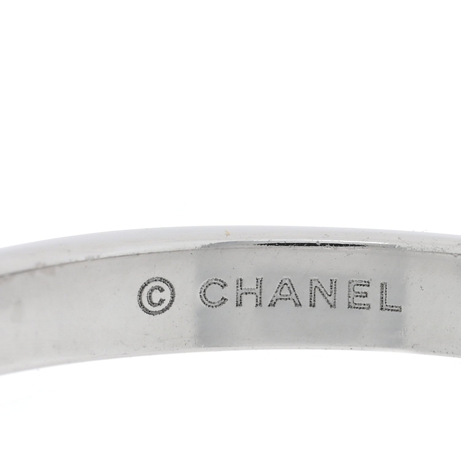 Chanel 18K White Gold Diamond Ruban Ring 54 7 4 of 4