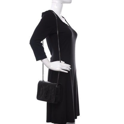 Saint Laurent Crinkled Calfskin Matelasse Monogram Niki Chain Wallet Black 2 of 10