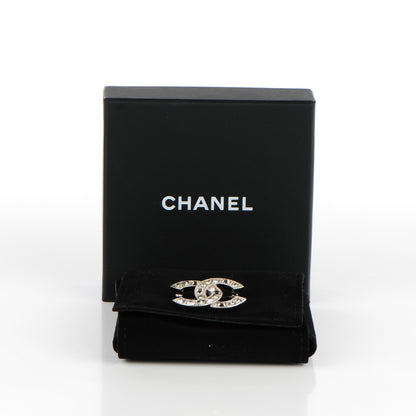 Chanel Crystal Baguette CC Brooch Grey Silver 5 of 5