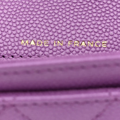 Chanel Caviar Quilted Flap Card Holder Wallet Purple 7 of 9