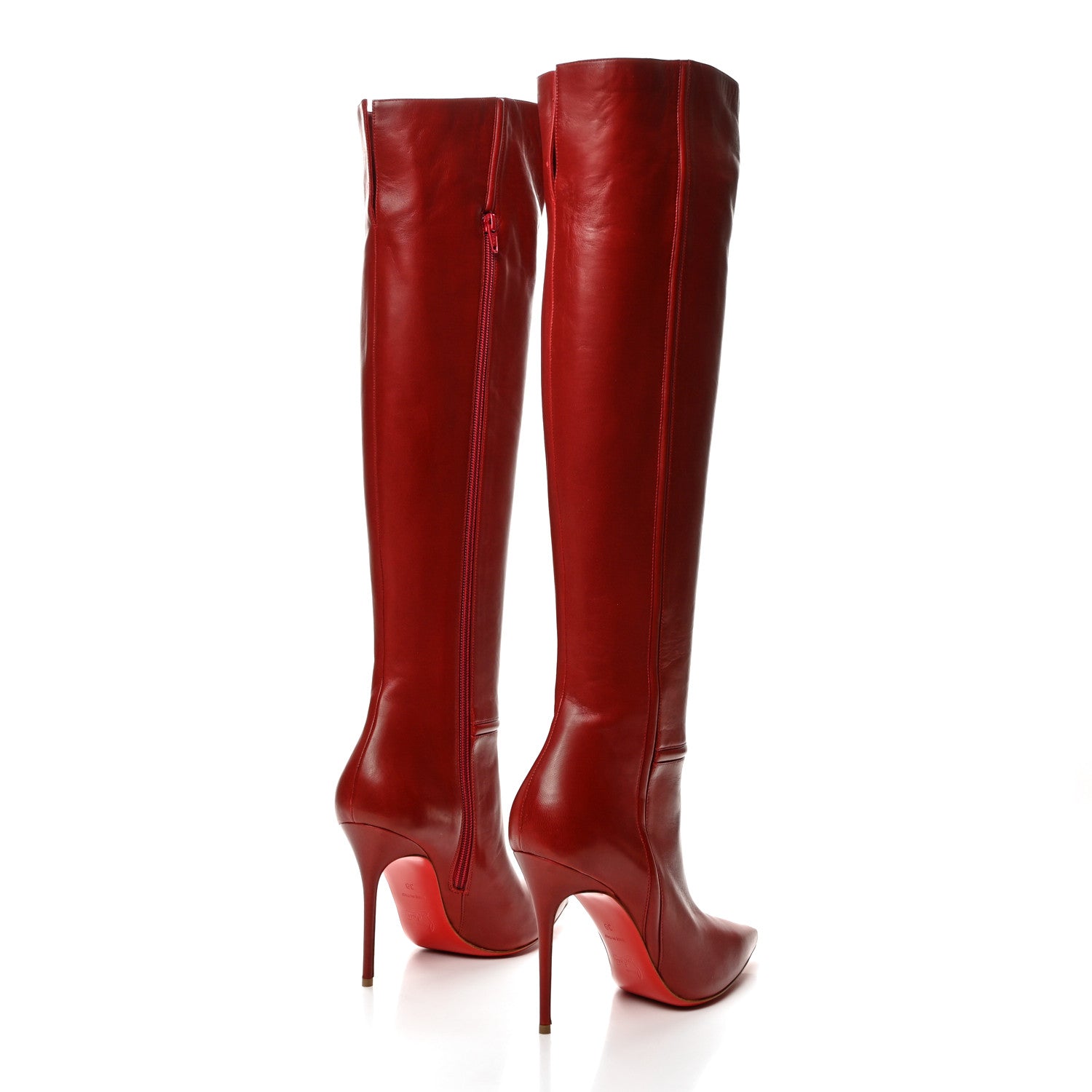 Christian Louboutin Nappa Armurabotta 100 Over The Knee Boots 39 Red 4 of 8