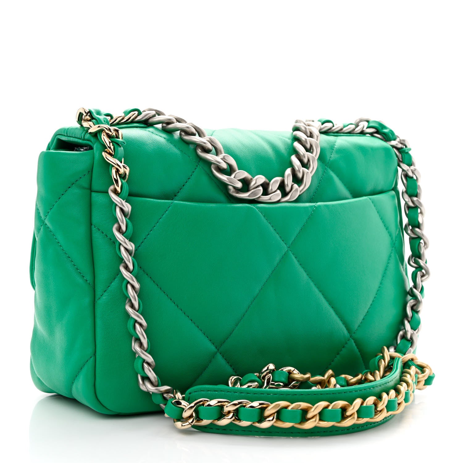 Chanel Lambskin Quilted Medium Chanel 19 Flap Green 2 of 9