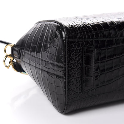 Givenchy Calfskin Crocodile Embossed Small Antigona Black 6 of 10