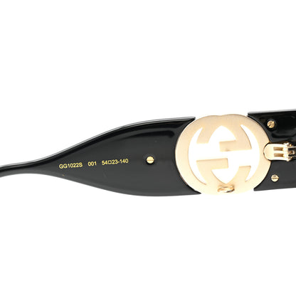 Gucci Acetate Square Frame Chain Sunglasses GG1022S Black 6 of 7