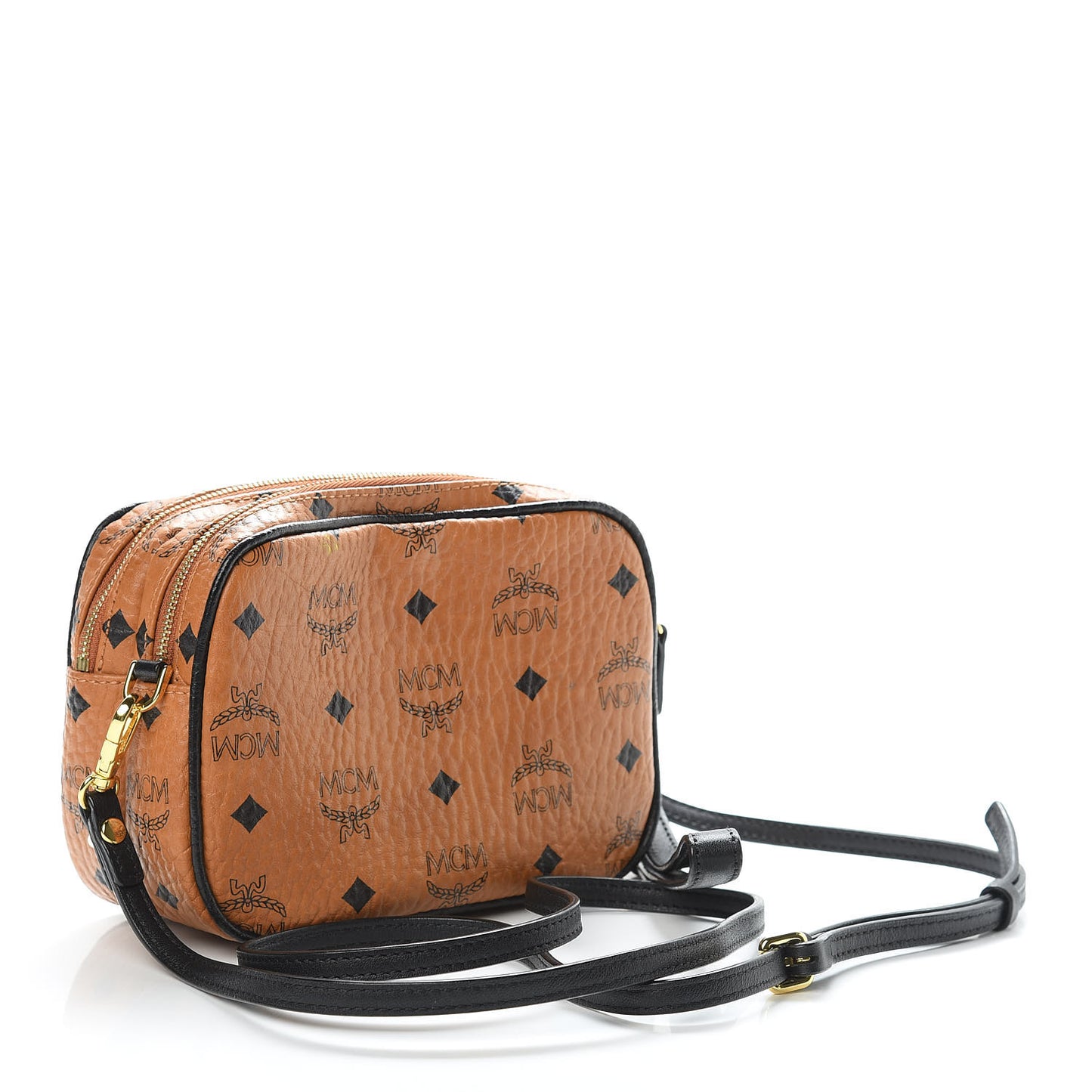 Visetos Mini Camera Crossbody Bag Cognac