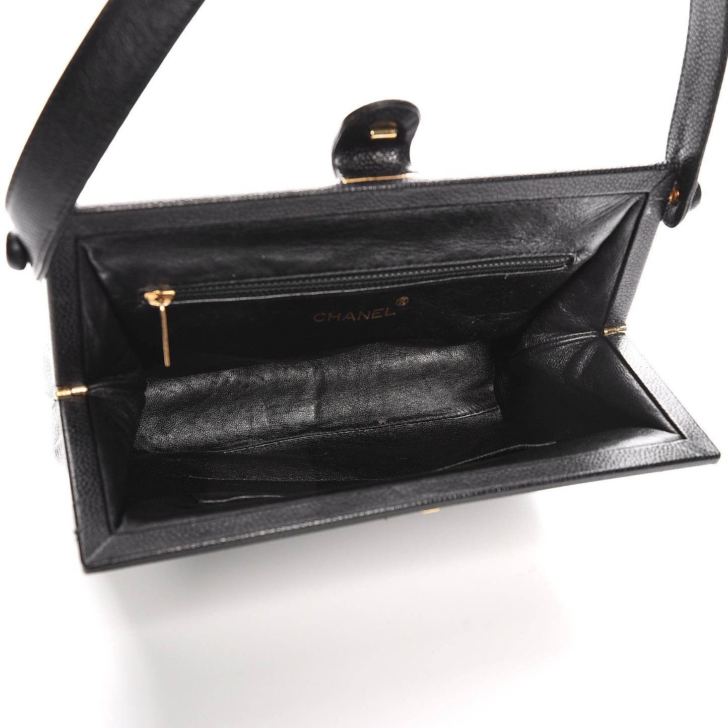 Caviar Frame Evening Bag Black