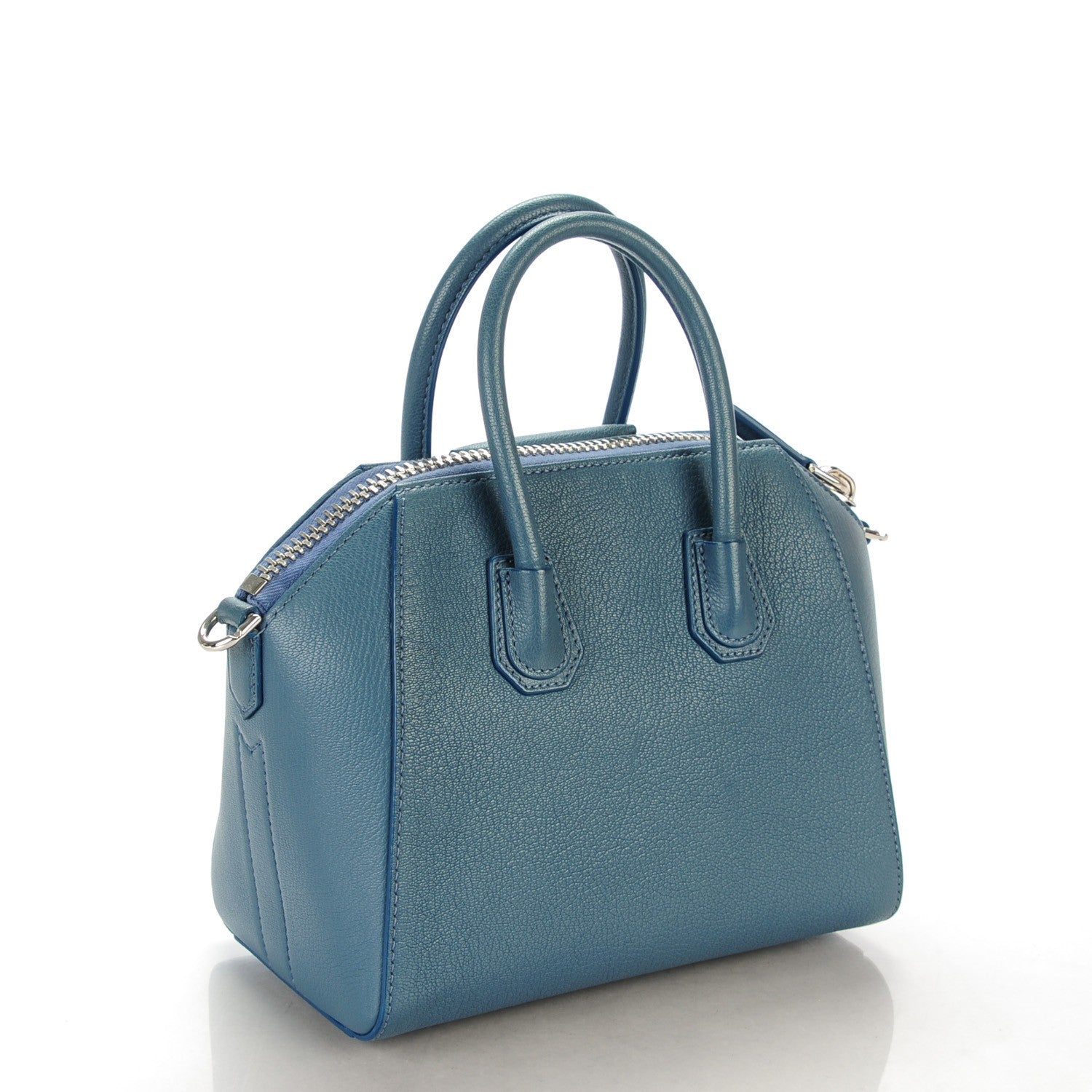 Givenchy Sugar Grained Goatskin Mini Antigona Mineral Blue 3 of 7