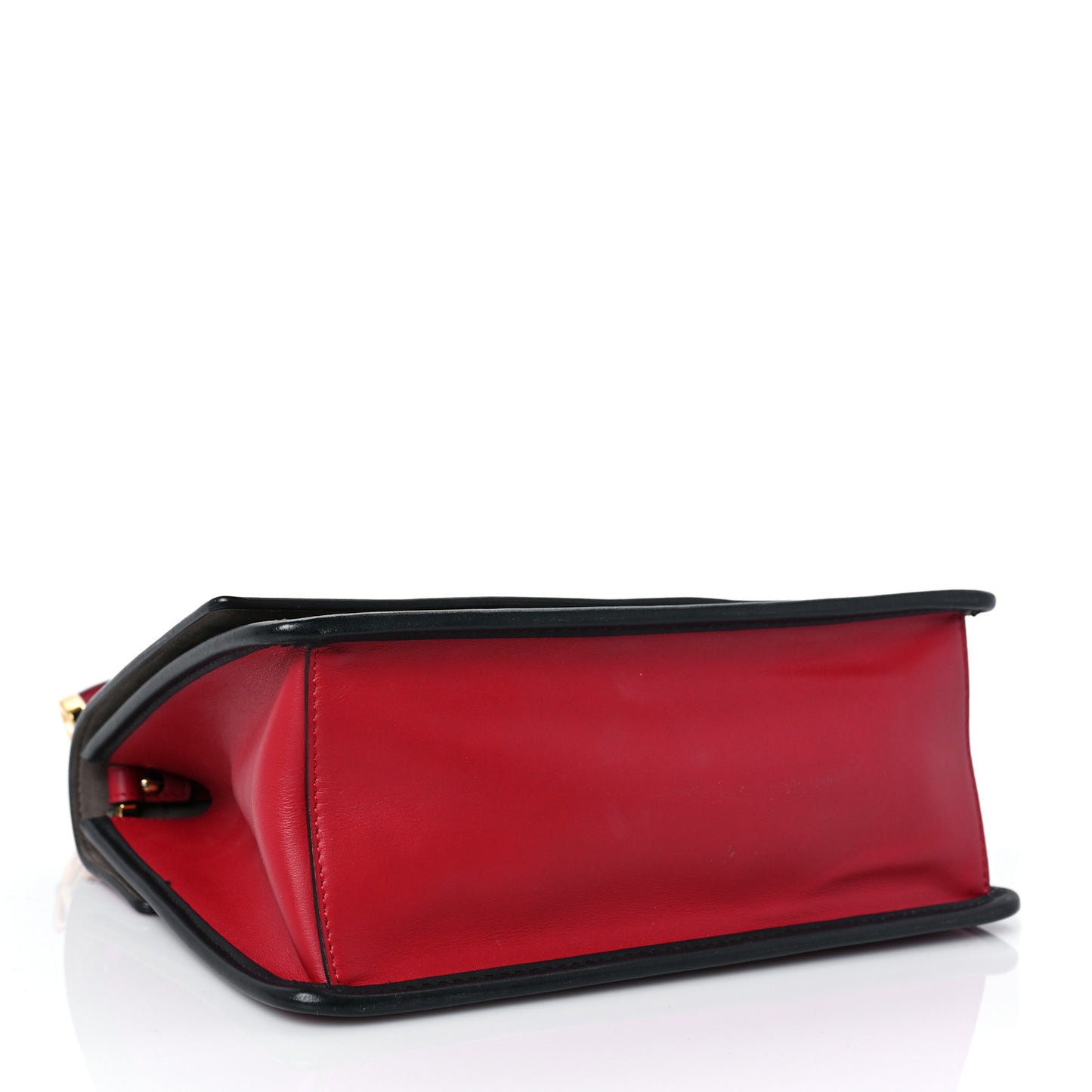 Vitello Century F is Fendi Bi-Color FF 1974 Embossed Kan I Shoulder Bag Fragola Maya Black
