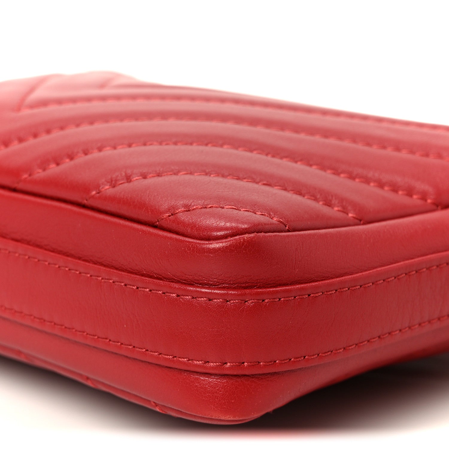 Chanel Lambskin Chevron Quilted Small Promenade Camera Dark Red 9 of 9