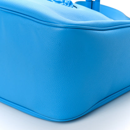 Versace Grained Calfskin La Medusa Bucket Bag Blue 8 of 8