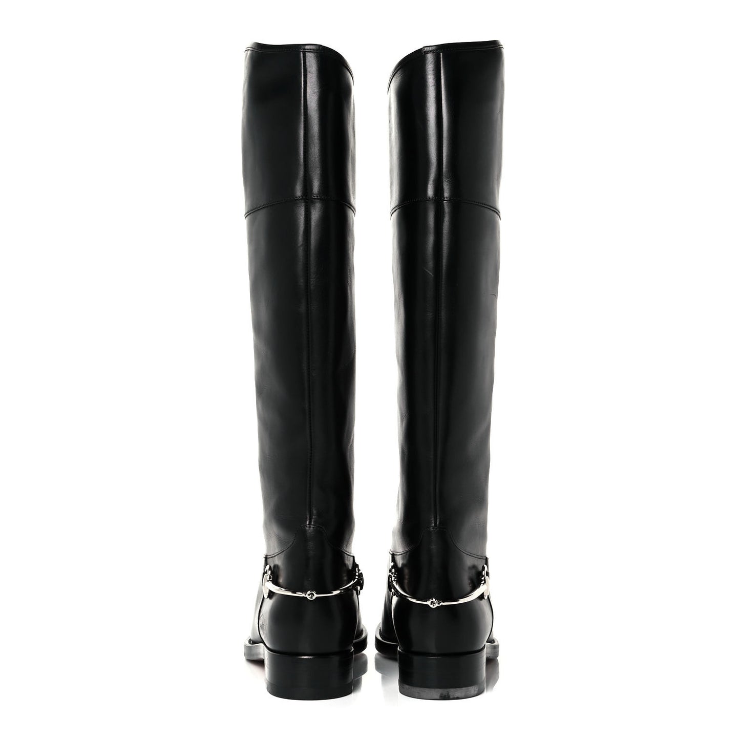 Calfskin Horsebit Tall Boots 36 Black