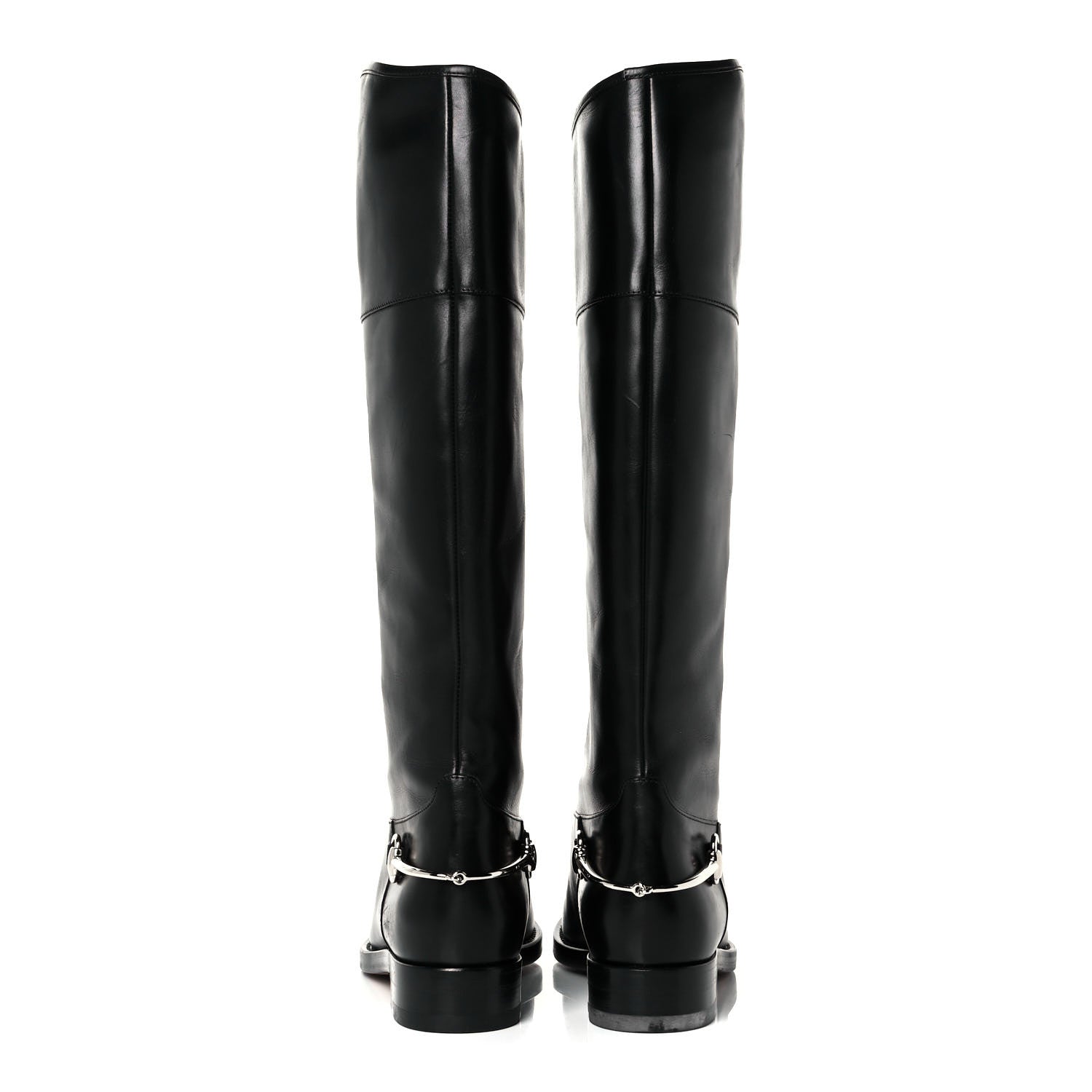 Gucci Calfskin Horsebit Tall Boots 36 Black 4 of 18