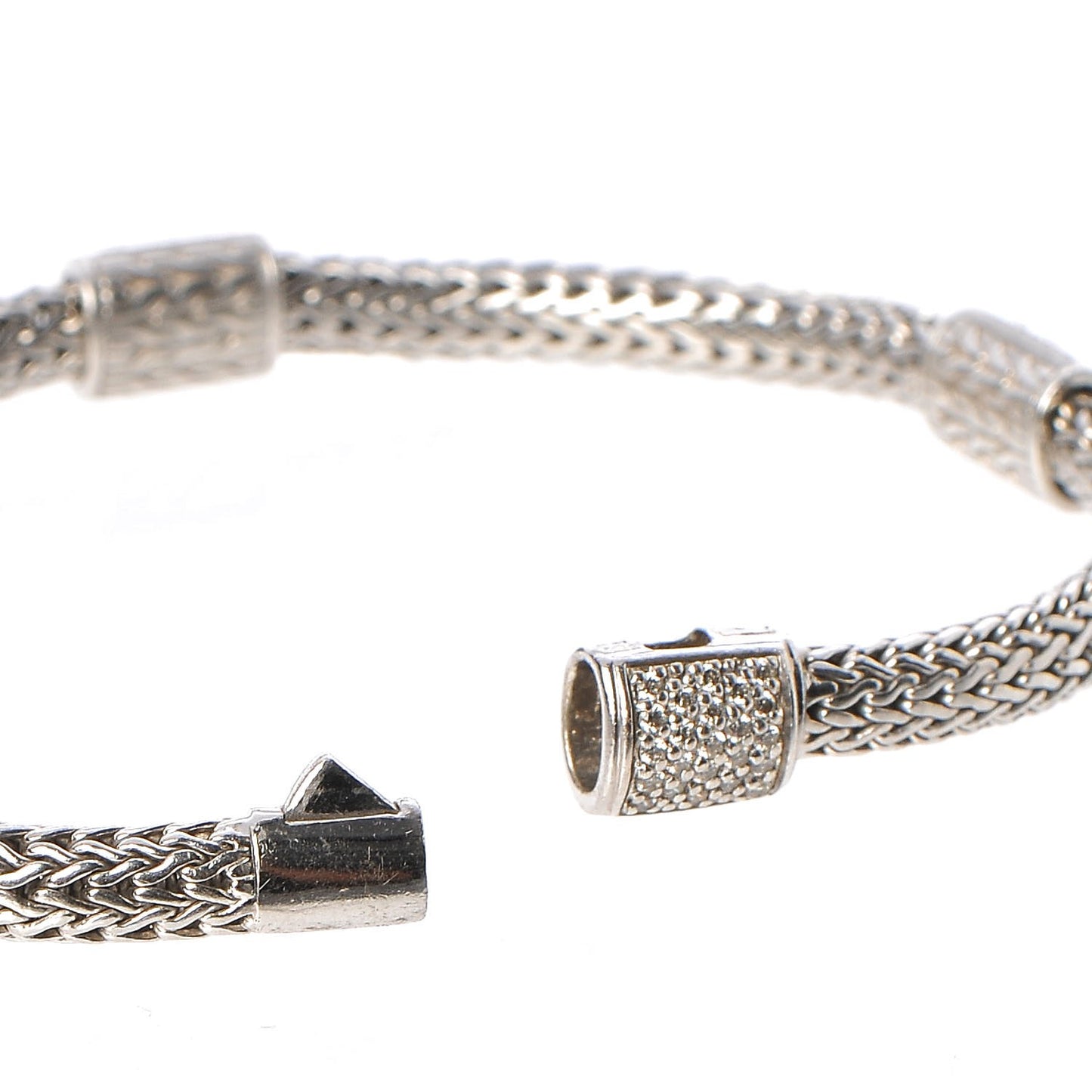 Sterling Silver Diamond Classic Chain Station Bracelet