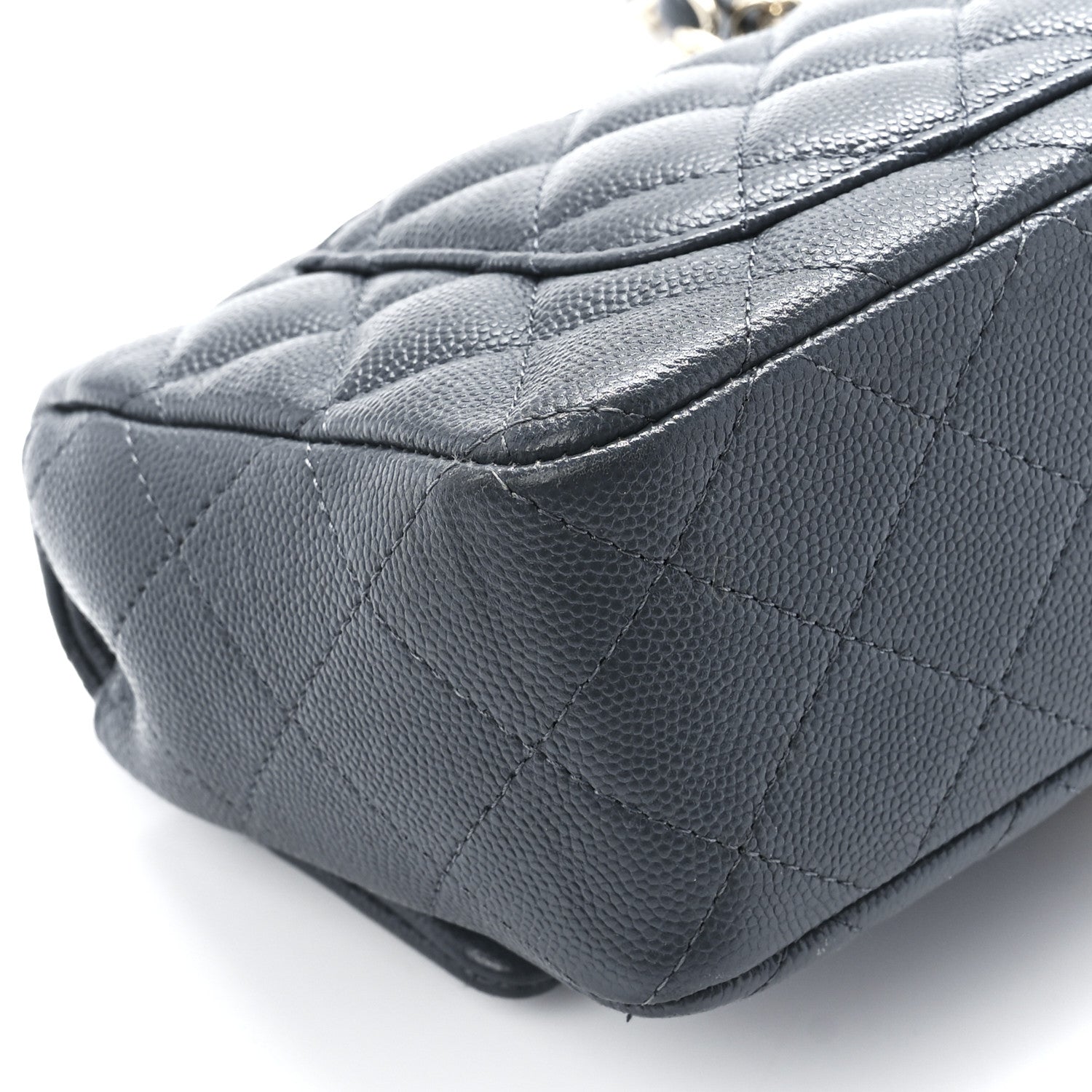 Chanel Caviar Quilted Mini Rectangular Flap Dark Grey 11 of 12